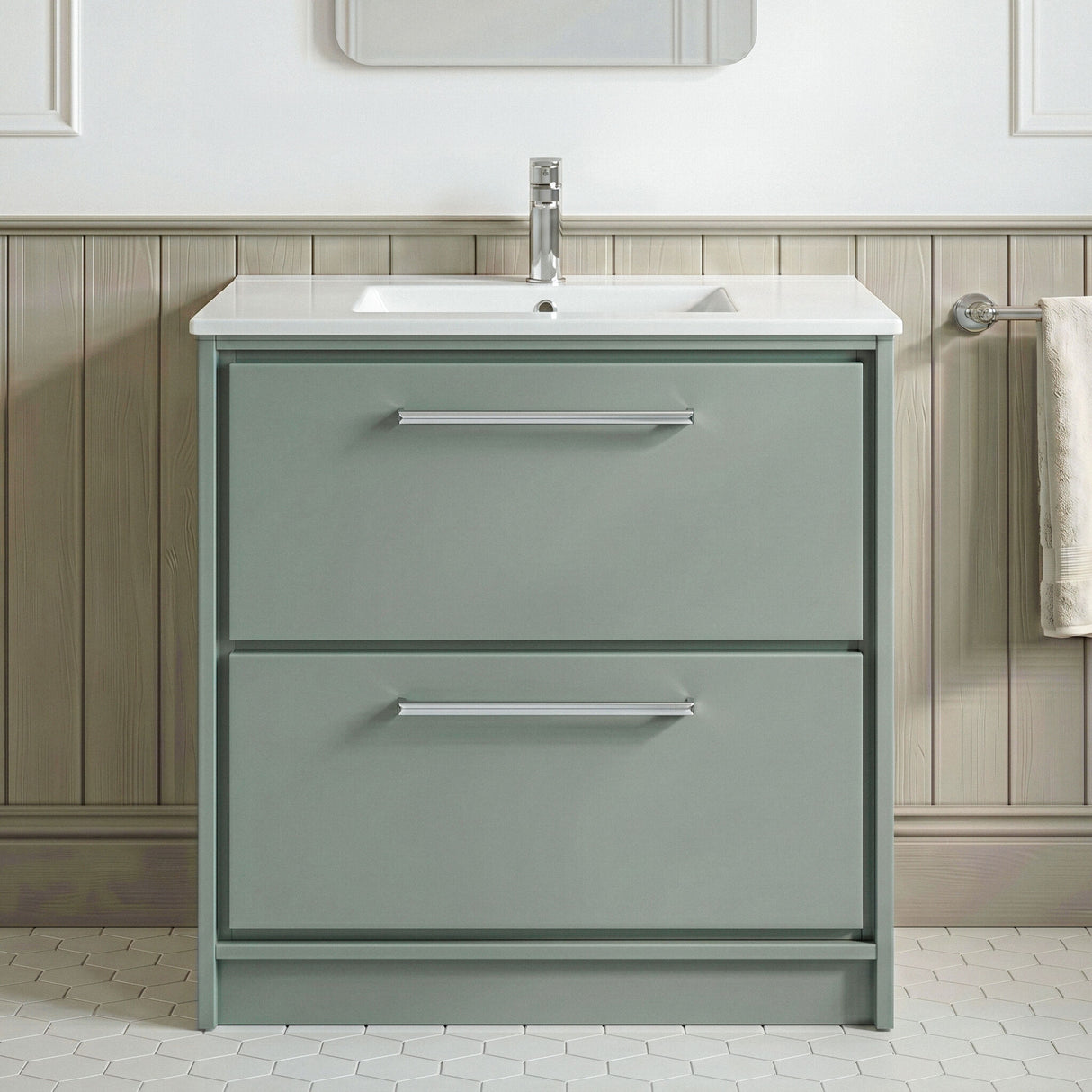 [BFLL3135C] Longnor Floor Standing 2 Drawer Vanity Unit - Choice of Colour, Basin Type and Size - Silo