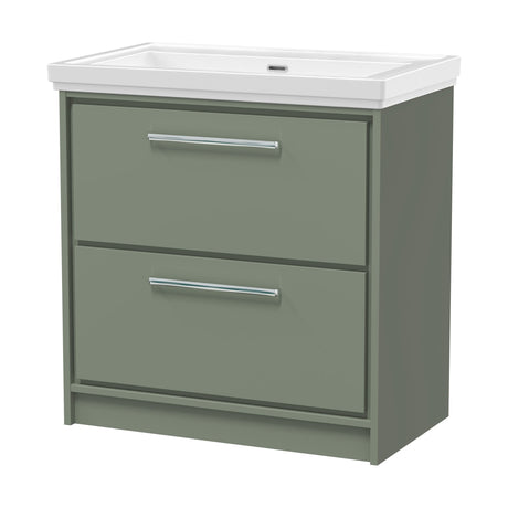[BFLL3135H] Longnor Floor Standing Double Drawer Vanity Basin Unit with Fireclay Basin - Choice of Colour, Size and Basin Type - Cutout