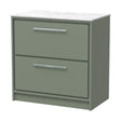 [BFLL3135WMT] Balterley 800mm Framed Design Floor Standing 2 Drawer Vanity with Marble Worktop - Fern Green - Cutout