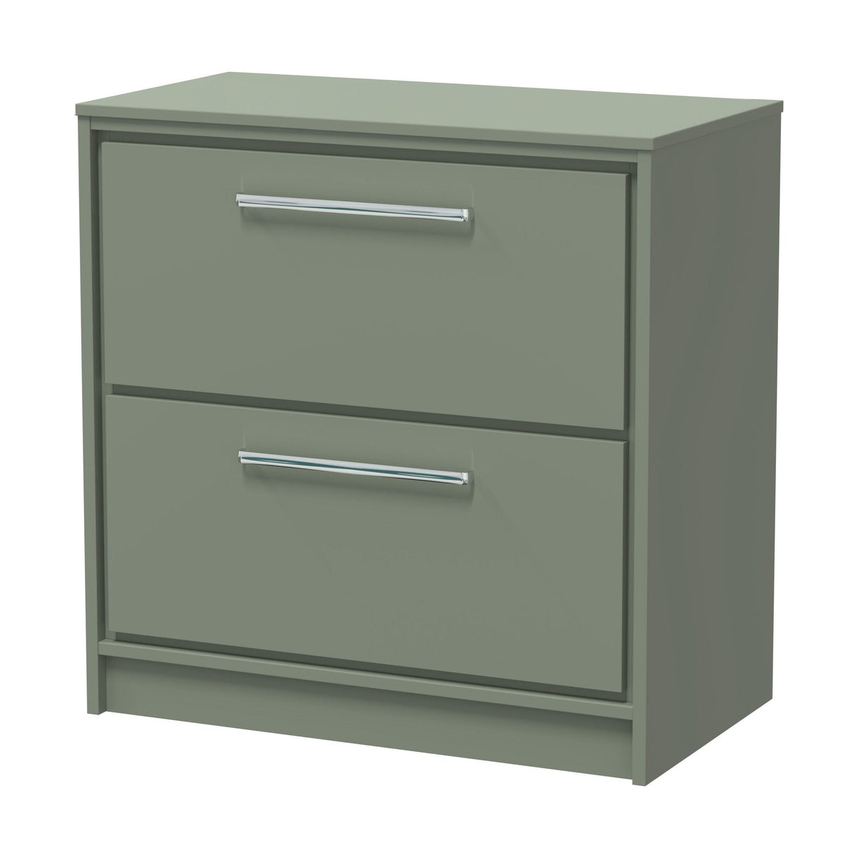 [BFLL3135W] Longnor Contemporary 2 Drawer Floor Standing Vanity Unit with Colour Coordinating Worktop, Choice of Size and Colour - Cutout