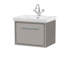 [BFLL3222A] Longnor Single Drawer Wall Hung Vanity Basin Unit with 1 Tap Hole Traditional Fireclay Basin, Choice of Colour and Size - Cutout