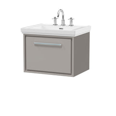 [BFLL3222B] Longnor Single Drawer Wall Hung Vanity Basin Unit with 3 Tap Hole Traditional Fireclay Basin, Choice of Size and Colour - Cutout