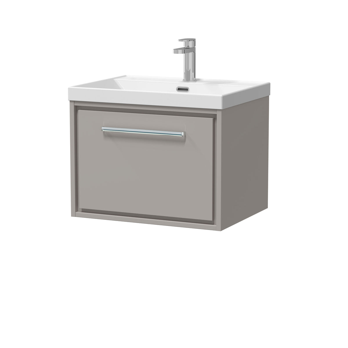 [BFLL3222E] Longnor Modern Bathroom 1 Soft Close Drawer Wall Hung Vanity Unit & Rectangular Basin, Choice of Size and Colour - Cutout