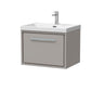 [BFLL3222E] Longnor Modern Bathroom 1 Soft Close Drawer Wall Hung Vanity Unit & Rectangular Basin, Choice of Size and Colour - Cutout