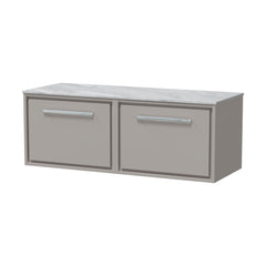 [BFLL3222GMT2] Balterley 1200mm Framed Design Wall Hung Single Drawer Vanity & Marble Worktop - Pebble Grey - Cutout