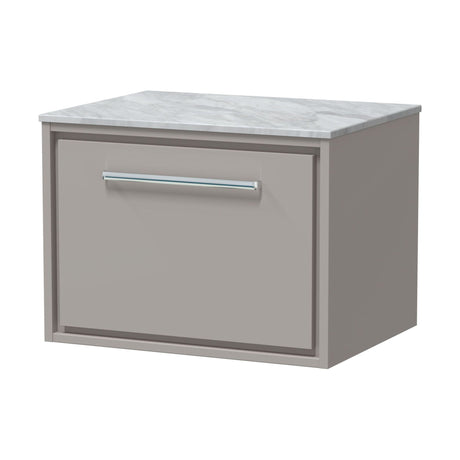 [BFLL3222GMT] Balterley 600mm Framed Design Wall Hung Single Drawer Vanity & Marble Worktop - Pebble Grey - Cutout