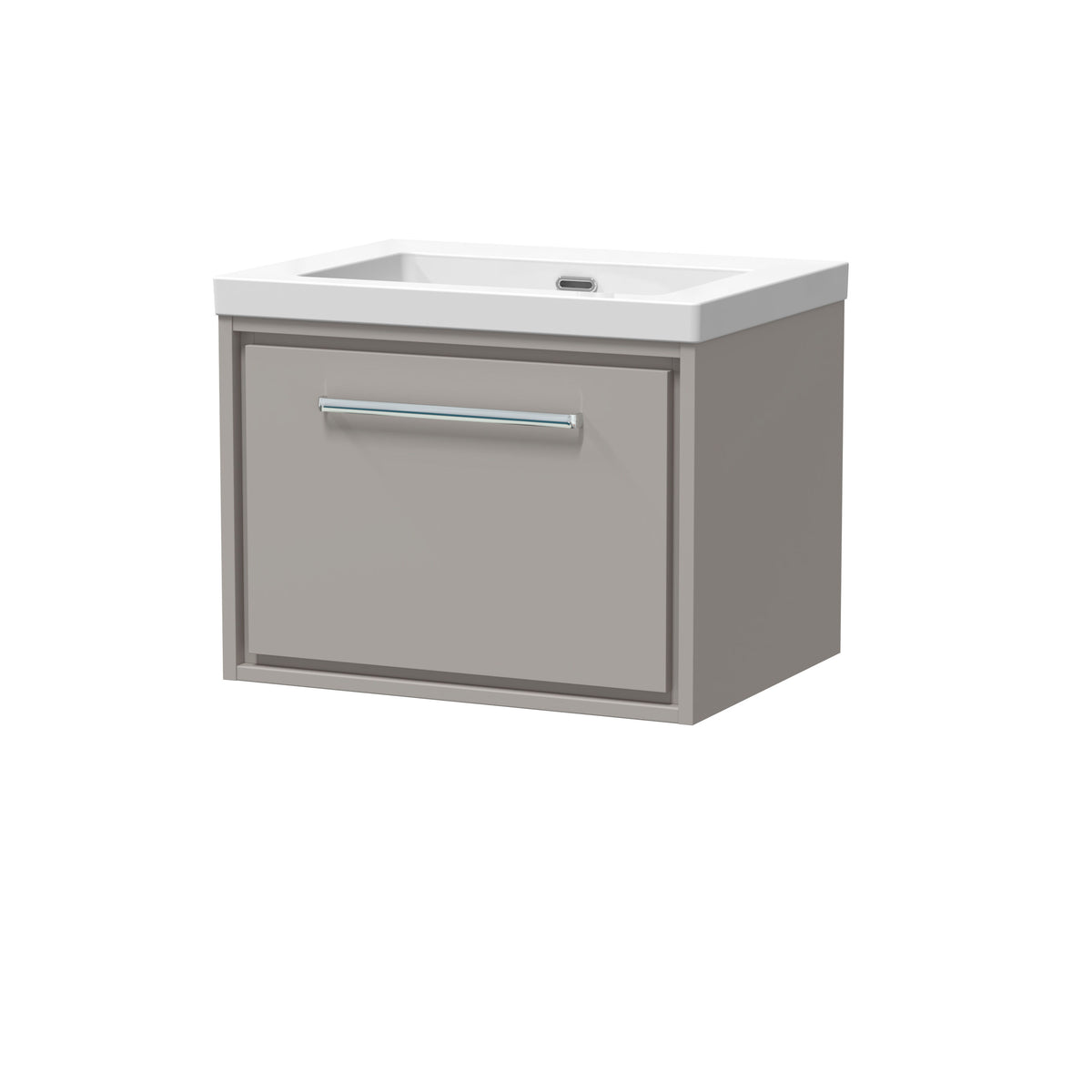 [BFLL3222K] Longnor Wall Hung Single Drawer Vanity Basin Unit with Modern Fireclay Basin, Choice of Size, Colour and Basin - Cutout