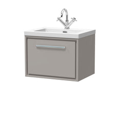 [BFLL3222L] Longnor Wall Hung Single Drawer Vanity Basin Unit with Modern Fireclay Basin, Choice of Size, Colour and Basin - Cutout