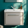 [BFLL3222L] Longnor Wall Hung Single Drawer Vanity Basin Unit with Modern Fireclay Basin, Choice of Size, Colour and Basin - Silo