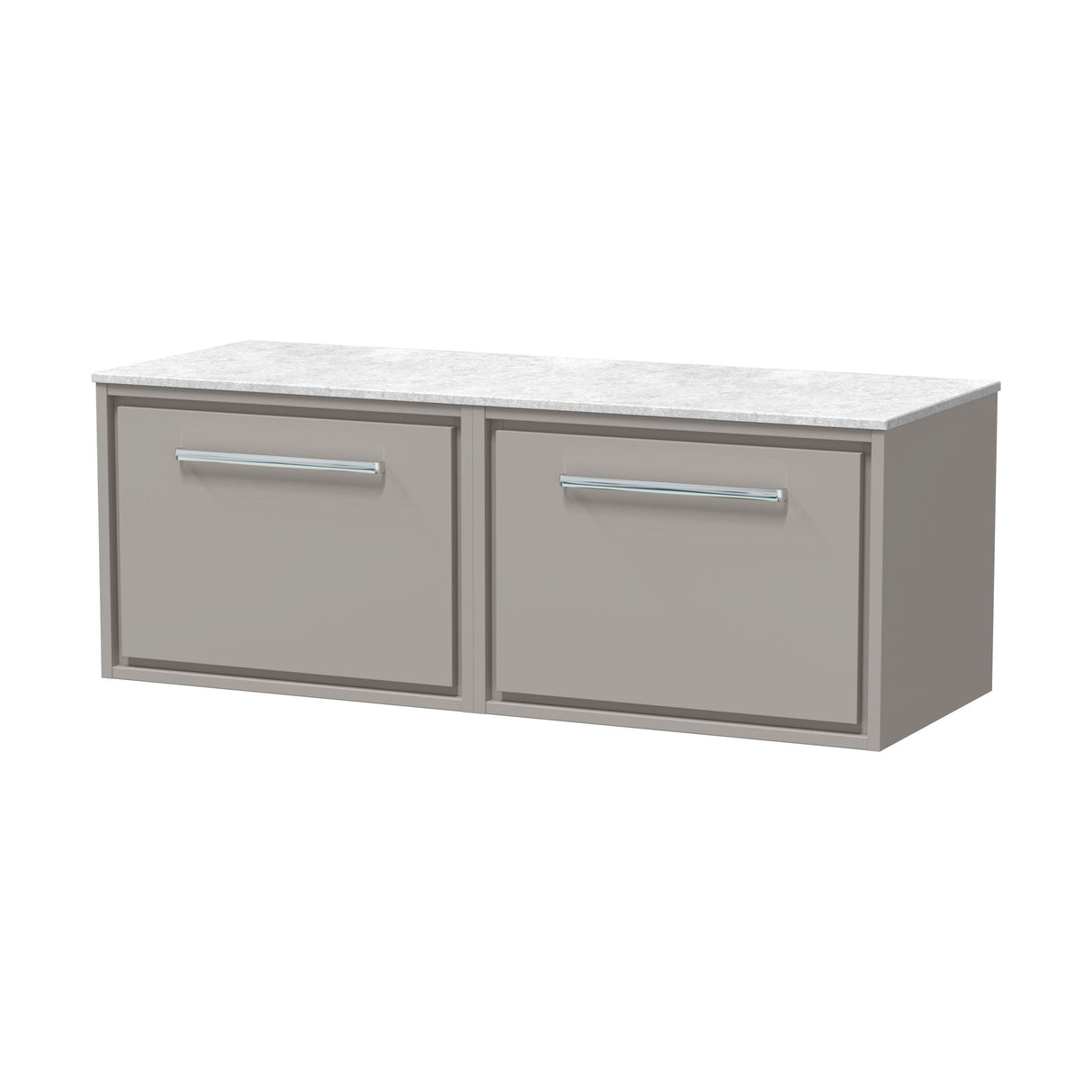 [BFLL3222WMT2] Longnor 1 Drawer Wall Hung Vanity Unit with White Marble Worktop, Choice of Size and Colour - Cutout