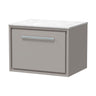 [BFLL3222WMT] Longnor 1 Drawer Wall Hung Vanity Unit with White Marble Worktop, Choice of Size and Colour - Cutout