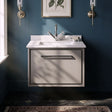 [BFLL3222WS1] Balterley 600mm Wall Hung Single Drawer Vanity with Marble Worktop Basin - Pebble Grey - Silo