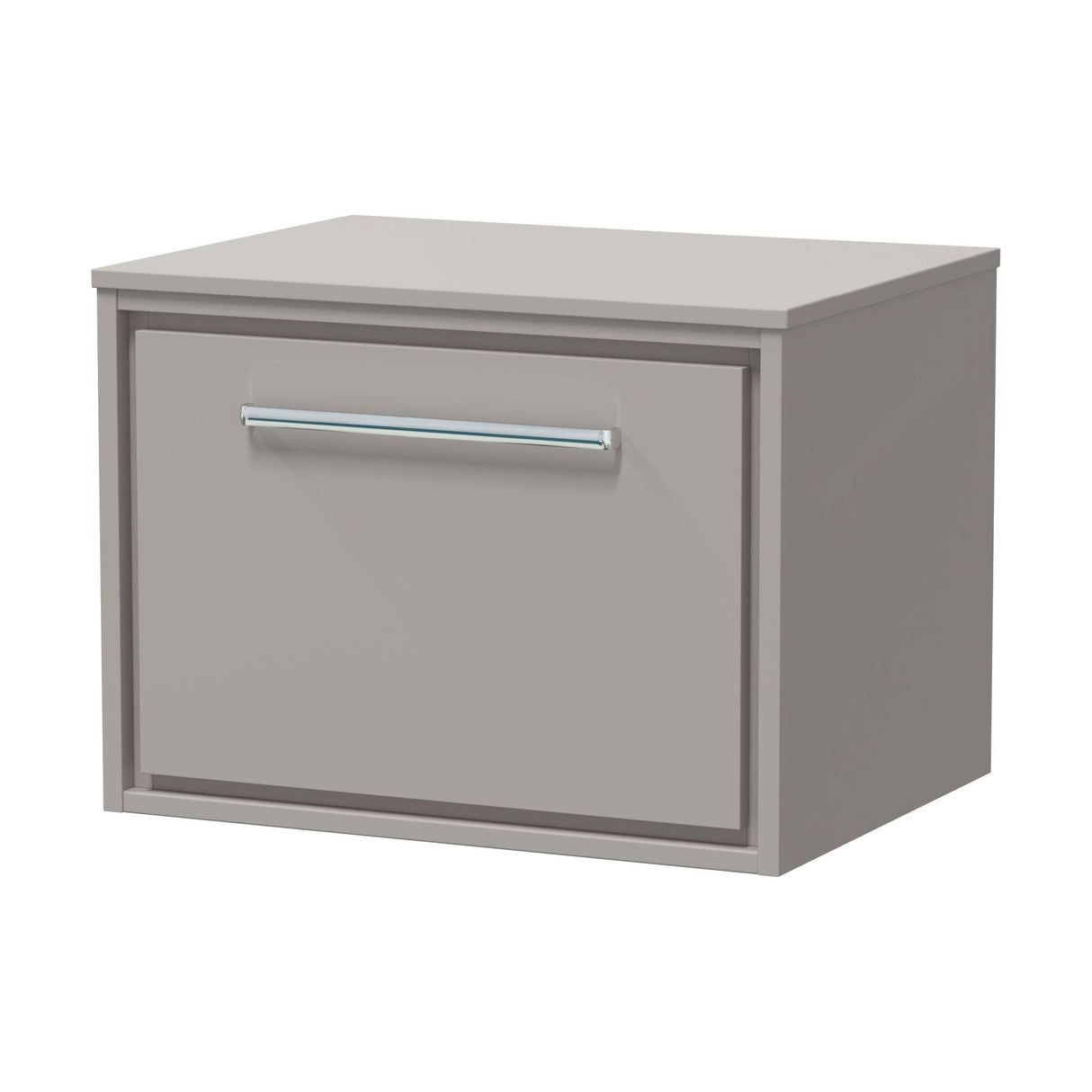 [BFLL3222W] Balterley 600mm Framed Design Wall Hung Single Drawer Vanity with Worktop - Pebble Grey - Cutout