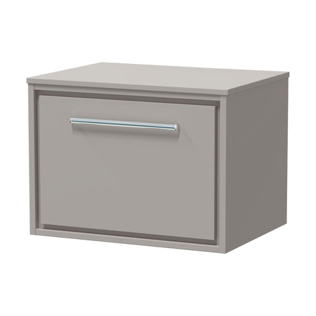 [BFLL3222W] Balterley 600mm Framed Design Wall Hung Single Drawer Vanity with Worktop - Pebble Grey - Cutout