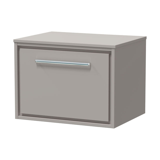 [BFLL3222W] Balterley 600mm Framed Design Wall Hung Single Drawer Vanity with Worktop - Pebble Grey - Cutout