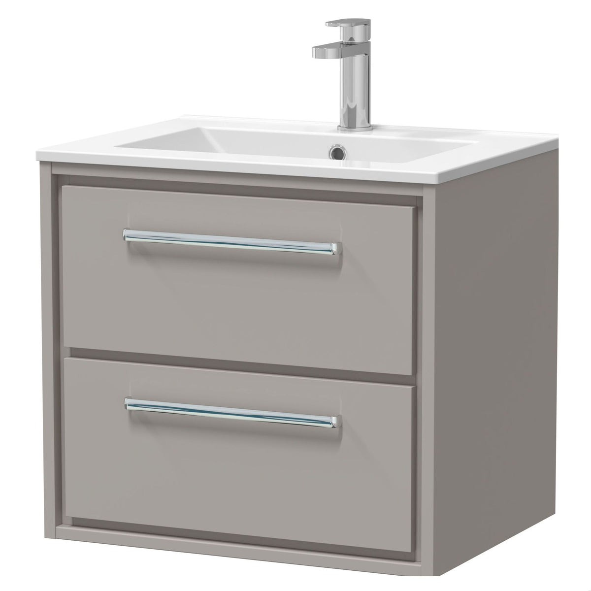 [BFLL3224C] Longnor Modern Wall Hung 2 Drawer Vanity Basin Unit with Minimalist Basin, Choice of Size and Colour - Cutout