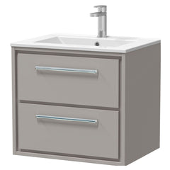 [BFLL3224C] Longnor Modern Wall Hung 2 Drawer Vanity Basin Unit with Minimalist Basin, Choice of Size and Colour - Cutout