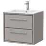 [BFLL3224C] Longnor Modern Wall Hung 2 Drawer Vanity Basin Unit with Minimalist Basin, Choice of Size and Colour - Cutout