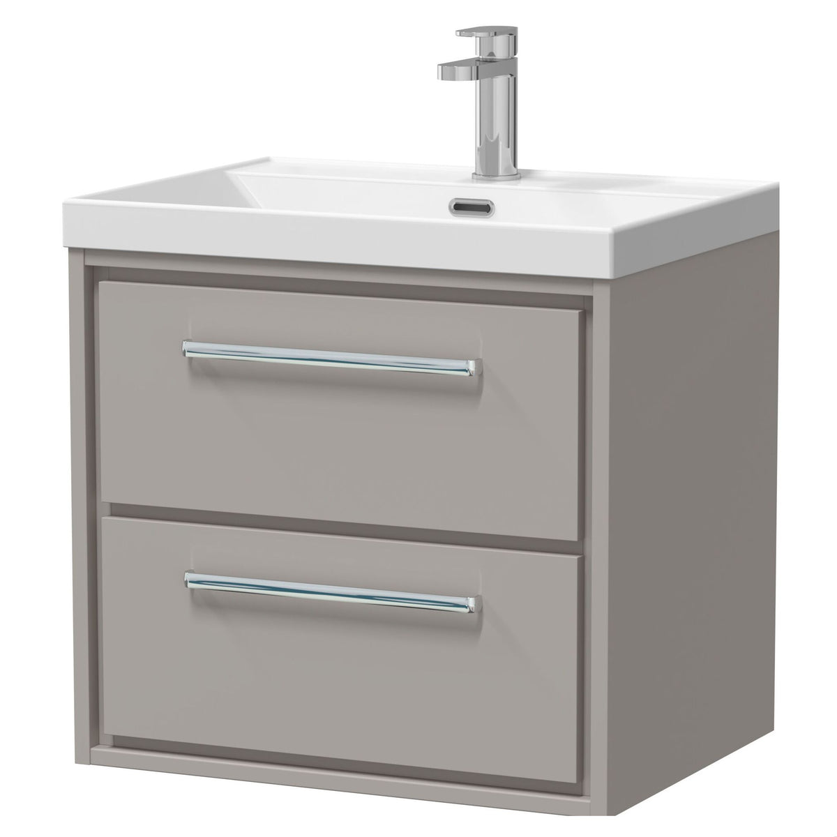 [BFLL3224E] Longnor Modern Wall Hung Vanity 2 Drawer Vanity Basin Unit with Rectangular Basin, Choice of Size and Colour - Cutout