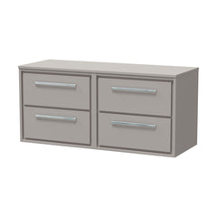 [BFLL3224W2] Longnor Contemporary Wall Hung 4 Drawer Vanity Unit with Colour Coordinating Worktop, 1200mm, Choice of Colour - Cutout