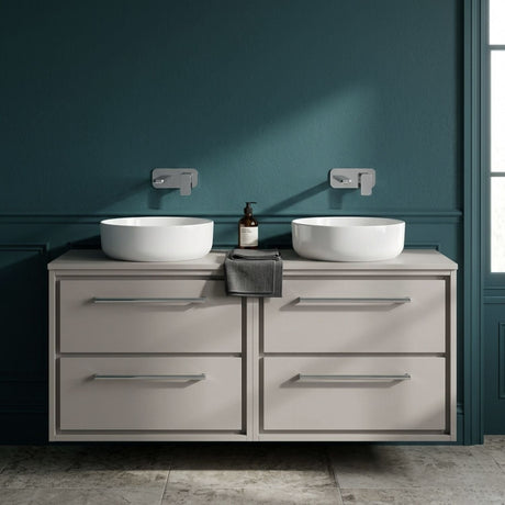 [BFLL3224W2] Longnor Contemporary Wall Hung 4 Drawer Vanity Unit with Colour Coordinating Worktop, 1200mm, Choice of Colour - Silo