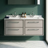 [BFLL3224WS2] Longnor Contemporary Wall Hung 4 Drawer Vanity Basin Unit with Marble Worktop Basins, 1200mm, Choice of Colour - Silo