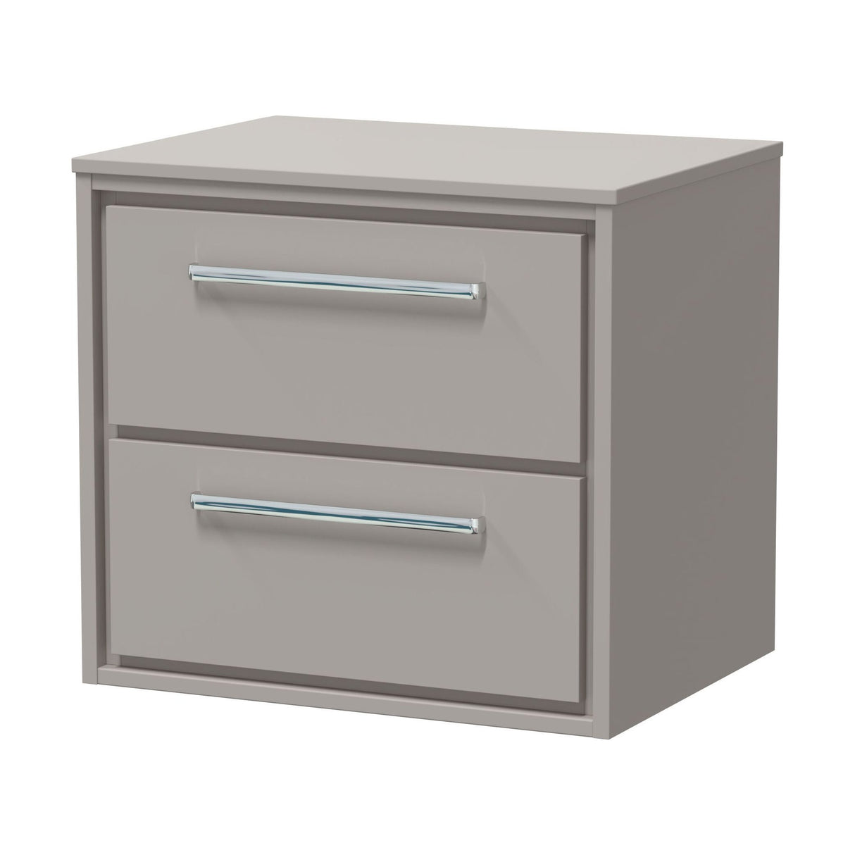 [BFLL3224W] Balterley 600mm Framed Design Wall Hung 2 Drawer Vanity with Worktop - Pebble Grey - Cutout