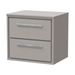 [BFLL3224W] Balterley 600mm Framed Design Wall Hung 2 Drawer Vanity with Worktop - Pebble Grey - Cutout