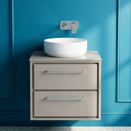 [BFLL3224W] Longnor Contemporary 2-Drawer Wall Hung Vanity Unit with Colour Coordinating Worktop, Choice of Size and Colour - Silo