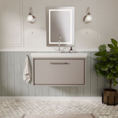 [BFLL3225A] Longnor Single Drawer Wall Hung Vanity Basin Unit with 1 Tap Hole Traditional Fireclay Basin, Choice of Colour and Size - Lifestyle 1