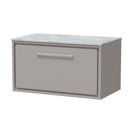 [BFLL3225GMT] Balterley 800mm Framed Design Wall Hung Single Drawer Vanity & Marble Worktop - Pebble Grey - Cutout