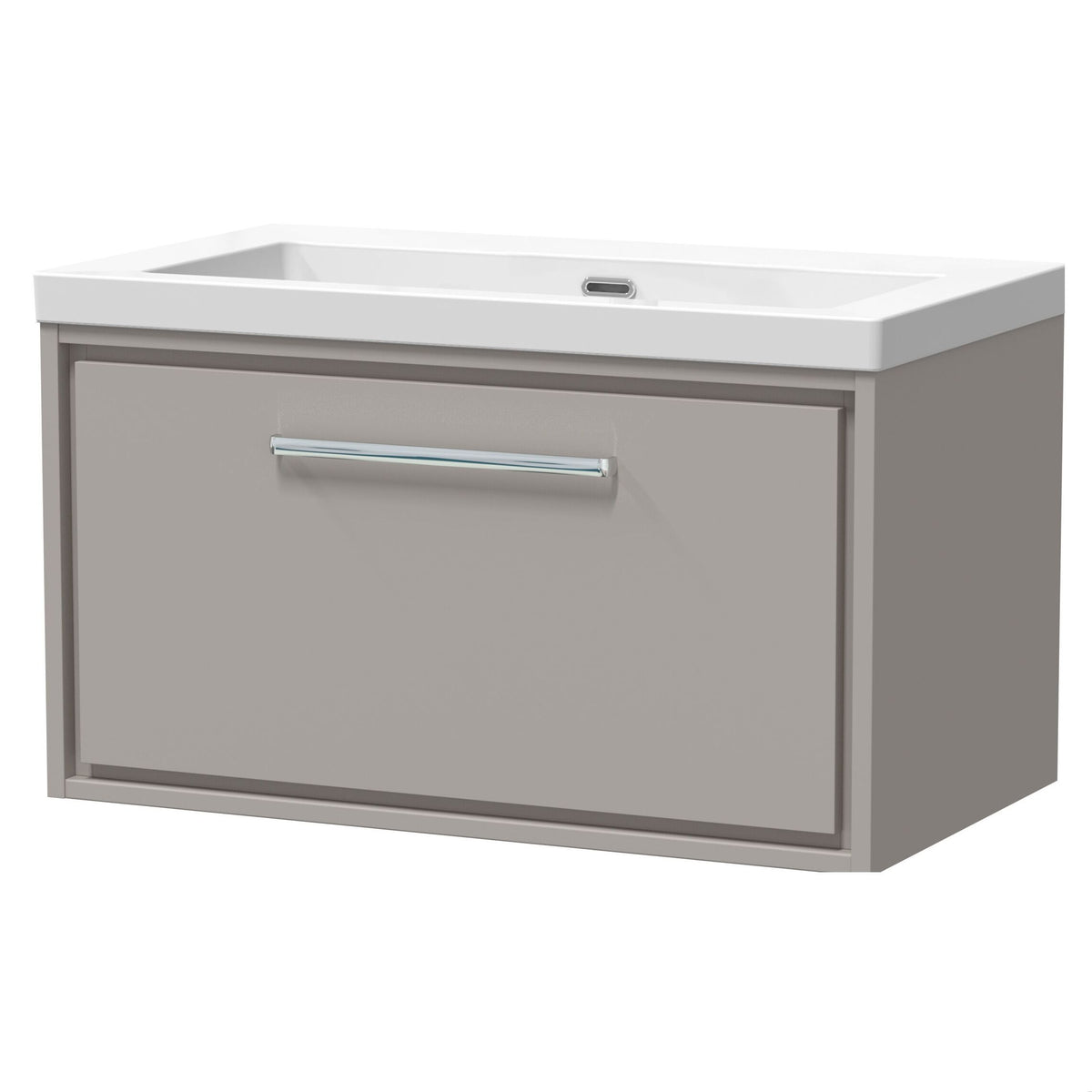 [BFLL3225K] Longnor Wall Hung Single Drawer Vanity Basin Unit with Modern Fireclay Basin, Choice of Size, Colour and Basin - Cutout