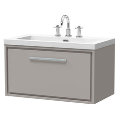 [BFLL3225M] Longnor Wall Hung Single Drawer Vanity Basin Unit with Modern Fireclay Basin, Choice of Size, Colour and Basin - Cutout