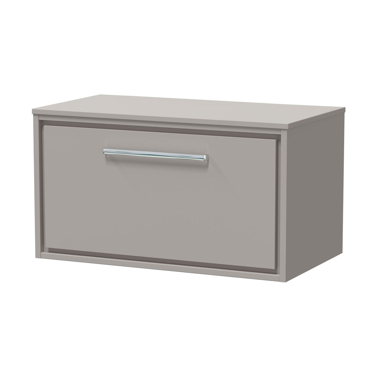 [BFLL3225W] Balterley 800mm Framed Design Wall Hung Single Drawer Vanity with Worktop - Pebble Grey - Cutout