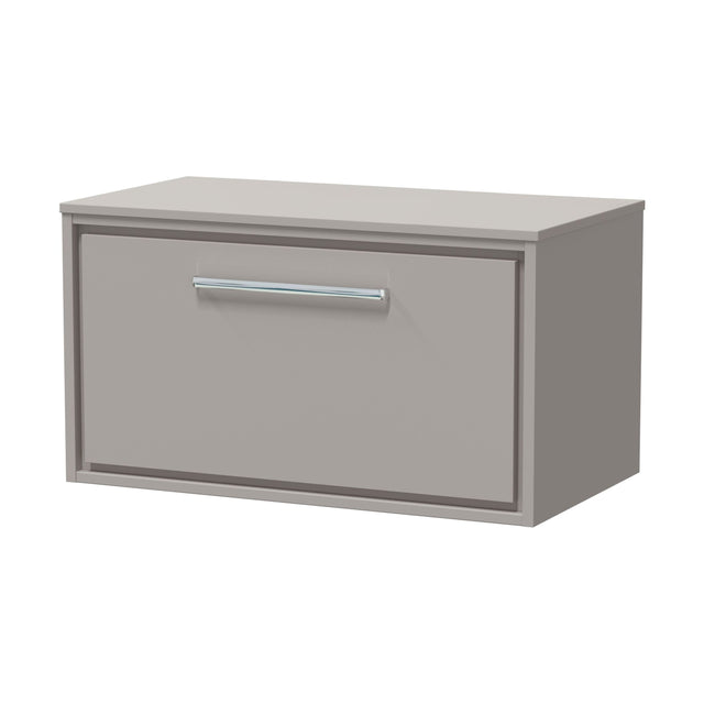 [BFLL3225W] Balterley 800mm Framed Design Wall Hung Single Drawer Vanity with Worktop - Pebble Grey - Cutout