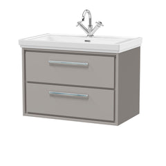 [BFLL3226A] Longnor 2 Drawer Wall Hung Vanity Basin Unit with 1 Tap Hole Traditional Fireclay Basin, Choice of Size and Colour - Cutout