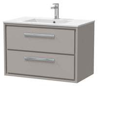 [BFLL3226C] Longnor Modern Wall Hung 2 Drawer Vanity Basin Unit with Minimalist Basin, Choice of Size and Colour - Cutout