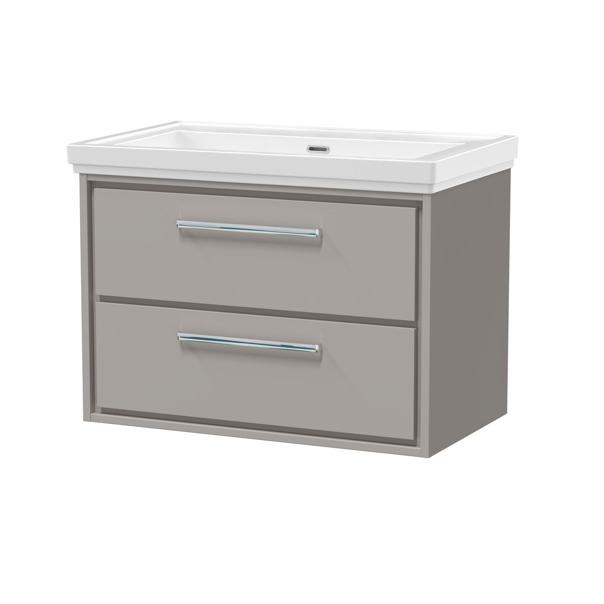 [BFLL3226H] Longnor 2 Drawer Wall Hung Vanity Basin Unit with 0 Tap Hole Traditional Fireclay Basin, Choice of Size and Colour - Cutout