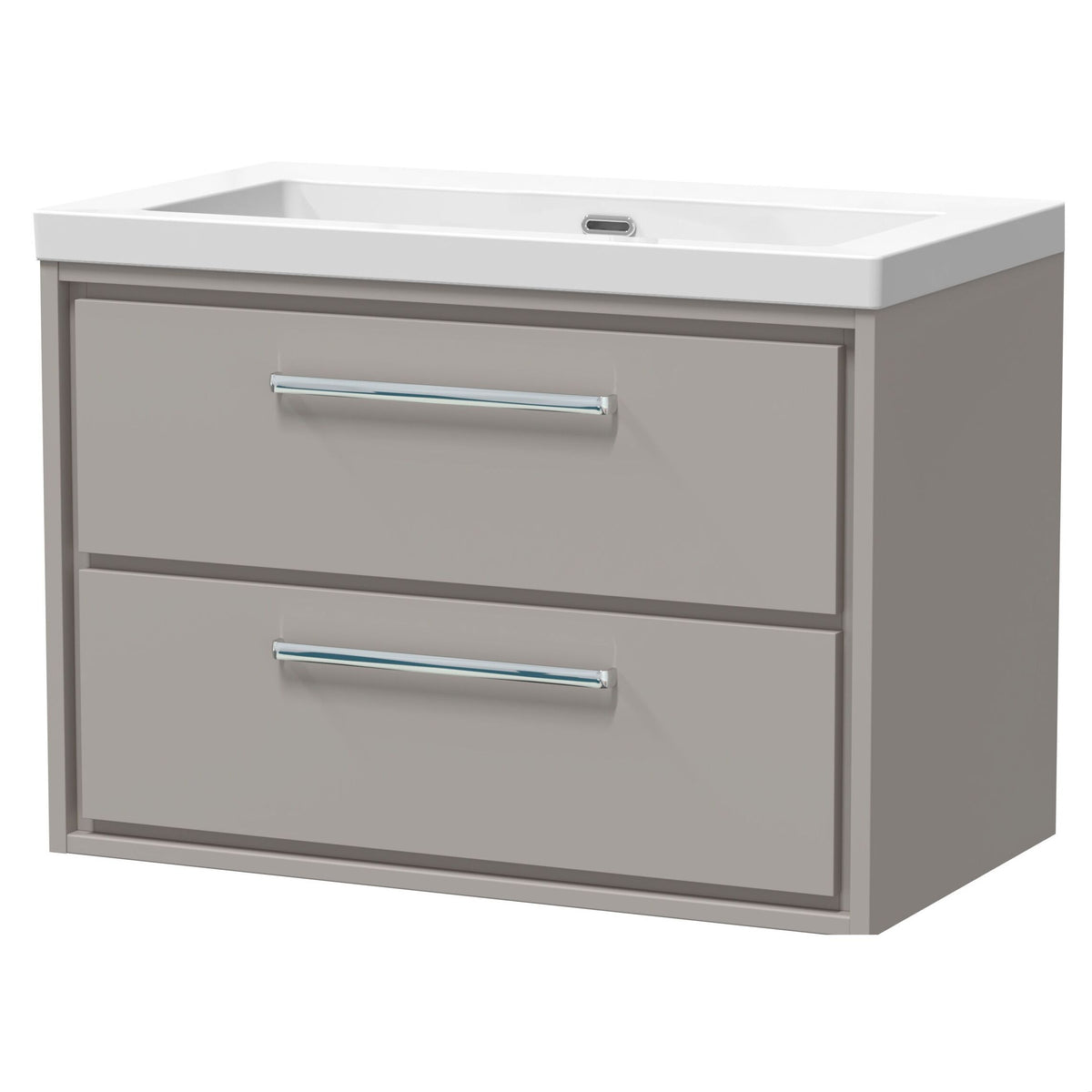 [BFLL3226K] Longnor Modern 2 Drawer Wall Hung Vanity Basin Unit with Modern Fireclay Sink, Choice of Size and Colour - Cutout