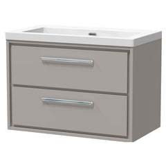 [BFLL3226K] Longnor Modern 2 Drawer Wall Hung Vanity Basin Unit with Modern Fireclay Sink, Choice of Size and Colour - Cutout