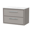 [BFLL3226WMT] Balterley 800mm Framed Design Wall Hung 2 Drawer Vanity with Marble Worktop - Pebble Grey - Cutout