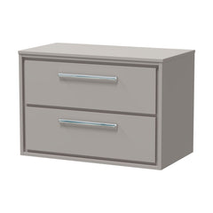 [BFLL3226W] Balterley 800mm Framed Design Wall Hung 2 Drawer Vanity with Worktop - Pebble Grey - Cutout