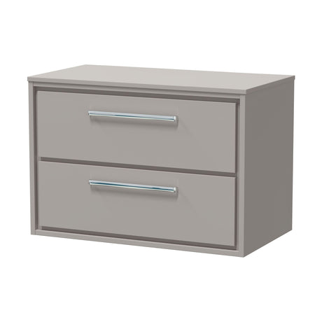 [BFLL3226W] Balterley 800mm Framed Design Wall Hung 2 Drawer Vanity with Worktop - Pebble Grey - Cutout