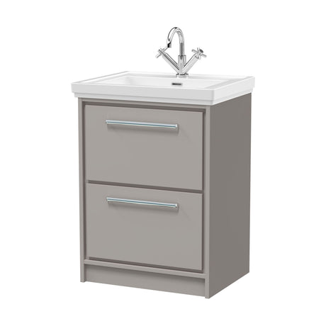 [BFLL3233A] Longnor Floor Standing Double Drawer Vanity Basin Unit with Fireclay Basin - Choice of Colour, Size and Basin Type - Cutout