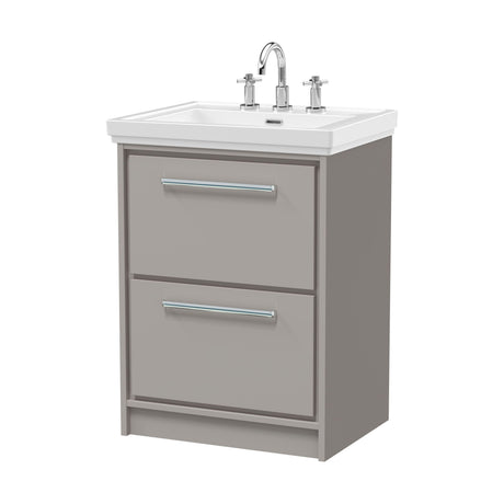 [BFLL3233B] Longnor Floor Standing Double Drawer Vanity Basin Unit with Fireclay Basin - Choice of Colour, Size and Basin Type - Cutout