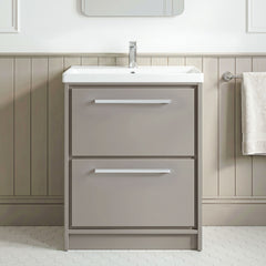 [BFLL3233E] Longnor Floor Standing 2 Drawer Vanity Unit - Choice of Colour, Basin Type and Size - Silo