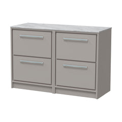 [BFLL3233GMT2] Balterley 1200mm Framed Design Floor Standing 4 Drawer Vanity & Marble Worktop - Pebble Grey - Cutout