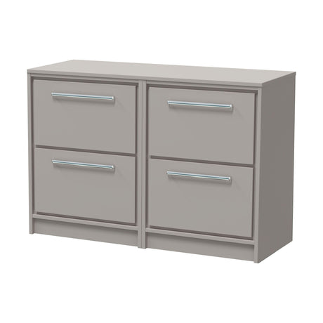 [BFLL3233W2] Balterley 1200mm Framed Design Floor Standing 4 Drawer Vanity with Worktop - Pebble Grey - Cutout