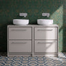 [BFLL3233W2] Longnor Contemporary Floor Standing 4-Drawer Vanity Unit with Colour Coordinating Worktop, 1200mm, Choice of Colour - Silo