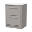 [BFLL3233WMT] Balterley 600mm Framed Design Floor Standing 2 Drawer Vanity with Marble Worktop - Pebble Grey - Cutout